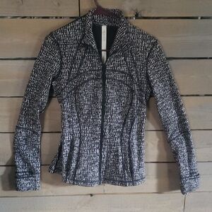 Lululemon Black and White Printed Zip Jacket